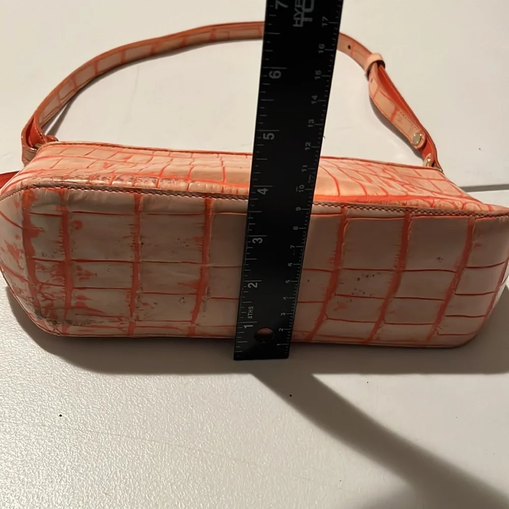 Dooney & Bourke orange / peach vintage shoulder bag light wear croc embossed